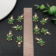 5/10/15 14x22mm Liga incrustada Imitação de Jade Tartaruga Acessórios para Artesanato de Joias DIY, Para Colar Pulseira Brincos Artesanato Kits para Fazer Joias