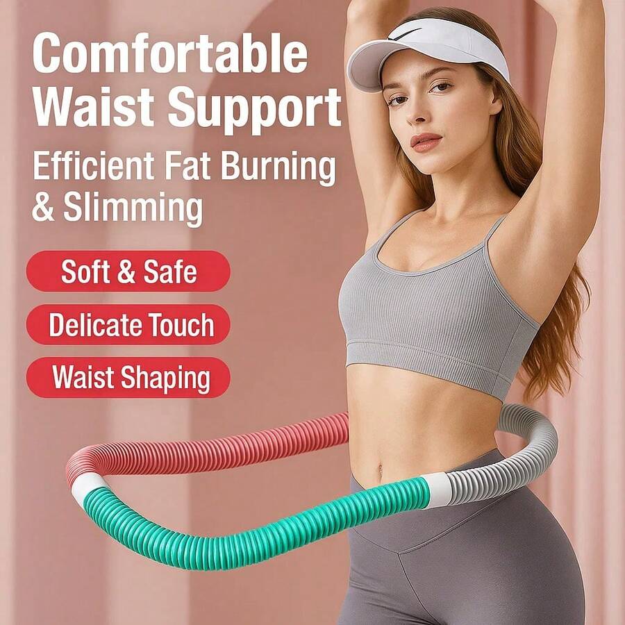 DEFIT 柔软弹簧腰部瘦身健身圈 - 可折叠健身环，燃烧腹部脂肪，温和塑形