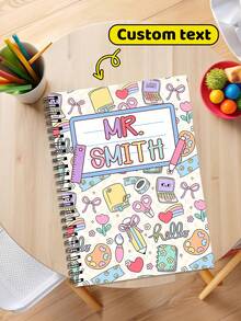 Customized Teacher Notebooks With Names, Teacher's Notebooks, Teacher Appreciation Gifts, Teacher Thank-You Letters - This Gift For Teachers, A Gift For Teachers On The First Day Of School, School Essential Stationery Sets, School Supplies,Back To School,Multi-Functional,Ornamental,Reusable,Modern,Colorful,Cute,Vintage,Cartoon,Kawaii,Custom,Personalized,Unique,Customized,Workers,Clients,Students,For Business/Work/Office,For School,Christmas Gift Supplies - Multicolor - View 1