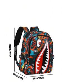 男女通用喷漆印花尼龙拉链背包，大容量多功能背包，搞怪表情背包，适合各种场合日常使用