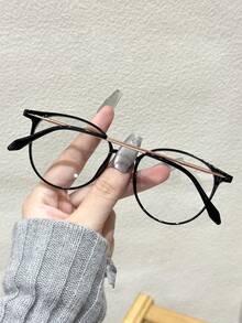 1pc Basic Round Changeable Color Glasses, Fashionable Accessory Suitable For Music Festivals, Outdoor Activities, Tropical Beach Vacations, Office Outfits, Fits All Face Shapes - 1pc Black Frame Turns Gray - View 4