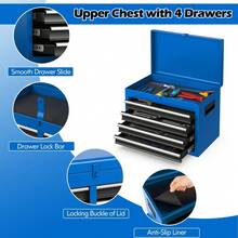 GOFLAME 5-Drawer Rolling Tool Chest High Capacity Tool Storage Cabinet With Lockable Wheel - Blue - View 8