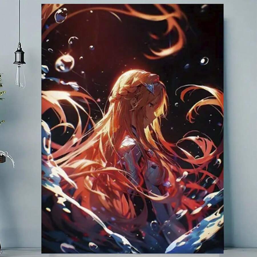 1pc Framed Asuna Anime Canvas Poster - Waterproof,  Wall Art For Home Decor, Ideal Gift For Living Room, Study, Bedroom - Durable Canvas Print - Framed - View 1