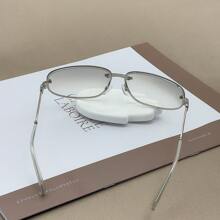 1 Stück rahmenlose ovale Mode Brille Y2K, vielseitige Damenbrille für den täglichen Gebrauch, Straßenfotografie, Urlaub, Sommerstrand Accessoires