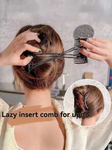 1pc Magic Hair Comb, Stretchable Double Comb, Adjustable Elastic Hair Comb, Hair Accessories For Women