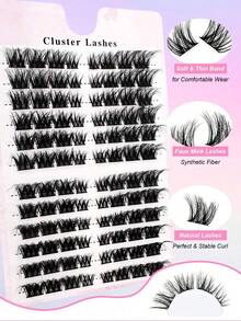 72Pcs C Curl Lash Clusters Fox Eye Look Fluffy Thick DIY Lash Extension Cluster Lashes Volume Eyelash Clusters Cat Eye Lashes Clusters Wispy Lash Clusters 10-16mm Cluster Eyelash Extensions Lash Clusters, Eyelash Clusters, Individual Eyelashes, Lashes, Fake Lashes(Random Shipment) - ngẫu nhiên - Xem 7
