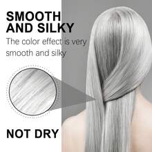 Eelhope 100ml Silver Gray Color Hair Dye Cream For Men's And Women, Granny Hair Permanent Washable Styling Hair Coloring For Fashionable Looks & Nourished Hair No Damage Lasting Hair Color For Unisex Smoky Gray Punk Style, Festival Gift, Natural Herbal Hair Dyeing Cream - 灰色 - 查看 7