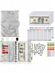Budget Cash Envelopes For Cash Management, Budget Organizer Cash Envelopes A6 With Zipper Leather Budget Binder - Multicolor - View 6