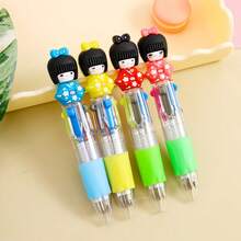 12/24 PCS Cute Cartoon Four-Color Mini Colored Ballpoint Pens, Student Signature Pens, Birthday And Party Gifts, Classroom Rewards, Suitable For School And Office Use - Nhiều màu - Xem 5