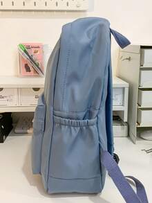 大容量纯色男士背包，时尚简约旅行包，适合休闲、日系、学院风、通勤、学习用品、学生背包、返校背包等场合，大容量背包，轻便易携