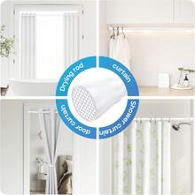 Tension Shower Rod 33 To 59 Inch White Curtain Rod Adjustable Expandable Spring Curtain Rod No Drilling 7/8" Spring Loaded Curtain Rods For Shower Windows Bedroom Closet Doorway Door - 白色 - 查看 2