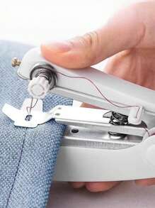 14 Freebies/ 1 Set Portable Mini Sewing Machine, Handheld Manual Easy Sewing, Home Portable Tailor, White - 1pc, Small Tailor