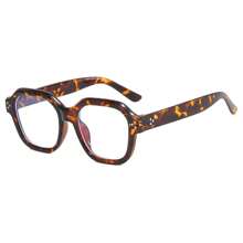 1 Stück Damen einfache polygonale Rahmenbrille mit Klarglas, geeignet für den täglichen Gebrauch, Brillenaccesoires für Damen