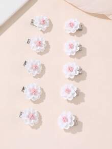 10pcs Flower Hair Clips Set, Girls Bangs Clips, Ponytail Clips, Fishbone Braid Clips, Side Clips, Suitable For Beach Holiday - Multicolor - View 15