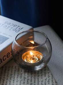 1pc Crystal Clear Cup Glass Candle Holder, Decorations, Scented Candle Cups, Outdoor Patio Decoration, Hotel Decoration, Room Decoration, Office Desktop Decoration, Scented Candle Cups, Candlelight Dinner, Room Atmosphere, Suitable For Wedding, Family Gathering, Party, Table Decoration, Home Aesthetics, Birthday Gifts, Graduation Gifts, Anniversaries, Gifts, Gifts.