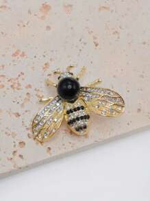 1 pieza Broche elegante de abeja para mujer, clip de chal con rhinestones de moda