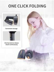 SOKANY Ferro da stiro portatile a vapore SOKANY, macchina da stiro a vapore, ferro elettrico, essenziale per viaggi di lavoro e vacanze, uscita vapore ad alta potenza 1400W in 30 SECONDI, serbatoio dell'acqua grande, multi-angolo anti-perdite, pieghevole con un solo pulsante, portatile e facile da riporre, ugello a sette fori per rimuovere le pieghe più profonde, pannello in acciaio inossidabile, facile da prendersi cura degli abiti per uso domestico e da viaggio, liscia rapidamente le pieghe e mantiene sempre l'abito impeccabile