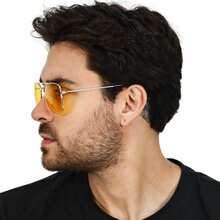 Men Fashion Glasses - Màu vàng - Xem 3