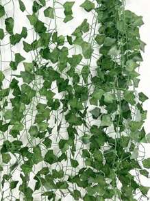 1/12/24PCS Artificial Plant Green Ivy Sweet Potato Leaf Vine UV Resistant Leaf Rattan Creeper Leaves Vine Hanging Garland DIY Durable Fake Flowers Plants For Outdoor Garden Wedding Party Home Decor, Bedroom Wall Decor, Greenery Decoration, Window, Windowsill,Yard Decor, Bedrooms, Gardens, Balconies, Swing Frames, Shopping Malls, Stair Decoration, Valentine Day, Gift Gifts Birthday Graduation Jungle Theme Party,Christmas