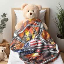 1 pătură confortabilă din flanel cu grafică de pompieri, decor dormitor, pătură de picnic, pătură de călătorie, pătură de lână, pătură de pat, pătură de pluș, pătură de agrement, pătură de toamnă, pilotă de vară, pătură de dormitor, pătură moale, pătură de canapea, pătură respirabilă, design moale tricotat din poliester, utilizare versatilă, lavabilă la mașină, cadou ideal pentru casă și călătorii pentru familie și prieteni, pătură caldă și confortabilă pentru dormitor, canapea, birou, activități în aer liber, camping