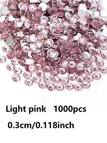 1000pcs-3mm Non-Thermal Repair Nail Art Silvery Base General Color Stick-On Diamonds, Flat Bottom Precious Stone Small Round Precious Stone DIY Nail Art Precious Stone, Mobile Phone Case Cup, Hair Accessories, Clothes, Shoes, Bags, Violent Bear Doll Accessories Precious Stone. Party Gift Decoration Art Ornaments