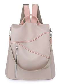 Fashion Women's Large Capacity Anti-Theft Backpack, Colorblock Design, Suitable For Travel, Campus And Street Wear, School Backpack - Black - View 14