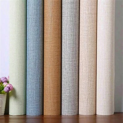 1 Roll Solid Color Grasscloth Peel And Stick Wallpaper Faux Textured Contact Paper Removable Self Adhesive Vinyl Wallpaper For Bedroom Bathroom Kitchen Cabinets Kitchen Living Room Furniture Home Decor
