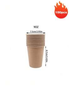 9盎司棕色纸杯，棕色一次性纸咖啡杯，无瑕疵纸杯，适用于冷热饮，适合聚会、家庭、办公室使用，未漂白棕色热咖啡杯 - 彩色 - 查看 20