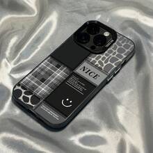 Funda de Teléfono con Patrón de Letras Creativas para iPhone 16ProMax 16Pro 16Plus 16 15ProMax 15Pro 15Plus 15 14ProMax 14Pro 14Plus 14 13ProMax 13Pro 13 12ProMax 12Pro 12 11ProMax 11Pro 11 X Xs Xr XsMax, Funda de Teléfono a Prueba de Golpes de Moda - Colores mixtos - Ver 4