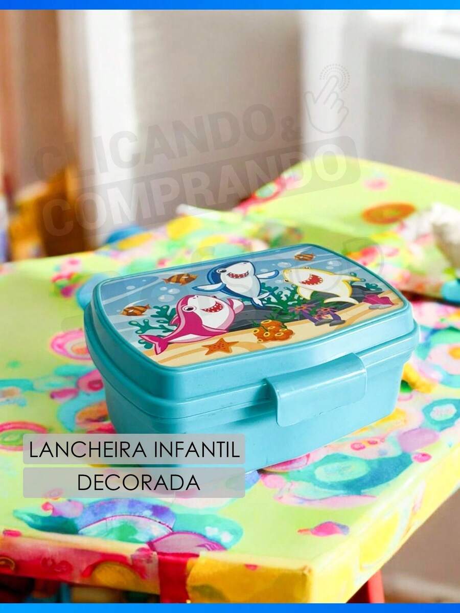 Plastic School Lunch Box For Children With Dividers And Locks - Oceano - View 1