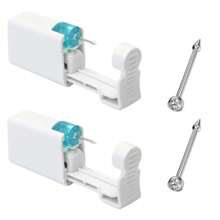 2/4/10PCS Nose Piercing Kit Disposable Nose Piercing Gun With Built-In CZ Stainless Steel Nose Studs For Self Piercing Tools - Aquamarine - View 17