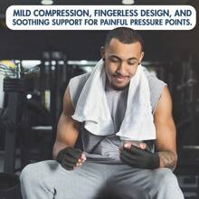 Guantes de compresión de medio dedo - Agarre antideslizante, transpirable para escribir y hacer deportes, soporte para la mano - Guantes sin dedos para la palma