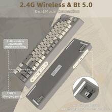 ATTACK SHARK M87 TKL 无线键盘，双模蓝牙/2.4GHz，彩虹背光，PBT 圆形键帽，2000mAh 可充电静音薄膜键盘 - 彩色 - 查看 3