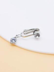 1 peça piercing falso de zircônia no umbigo umbilical piercing falso clipe falso