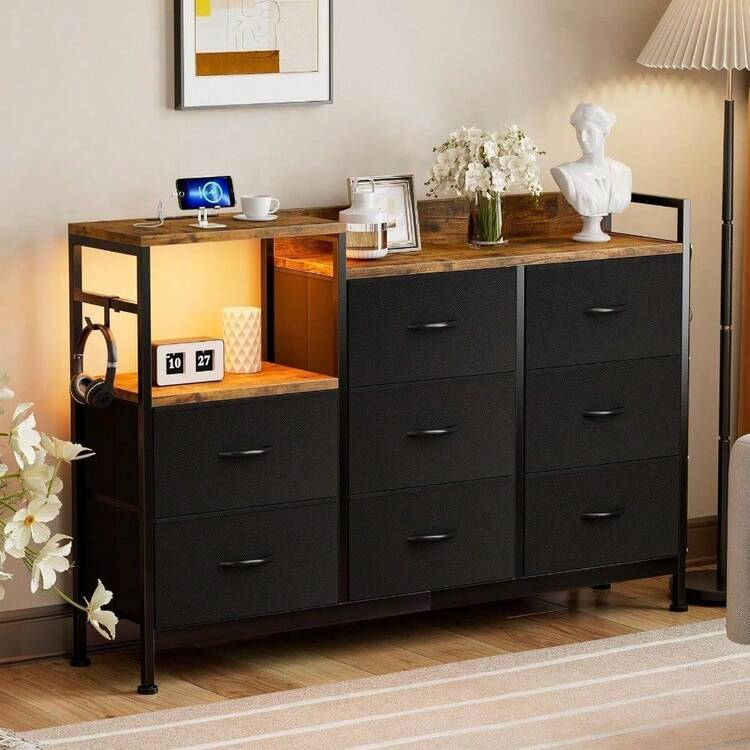 IKIFLY チェスト収納 タンス 棚付き 箪笥 リビング収納チェストUSB Amazon｜IKIFLY チェスト収納 タンス 棚付き 箪笥 リビング収納