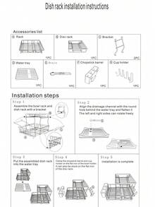 Piorlado Large Dish Drying Rack For Kitchen Counter, Detachable Large Capacity Dish Drainer With Utensil Holder, 2-Tier Dish Drying Rack With Drain Board, Black - Black - View 9