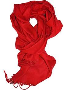 Soft Luxurious Classic Cashmere Feel Winter Scarf With Box, Cozy Warm Scarf - 紅色禮物 - 查看 1