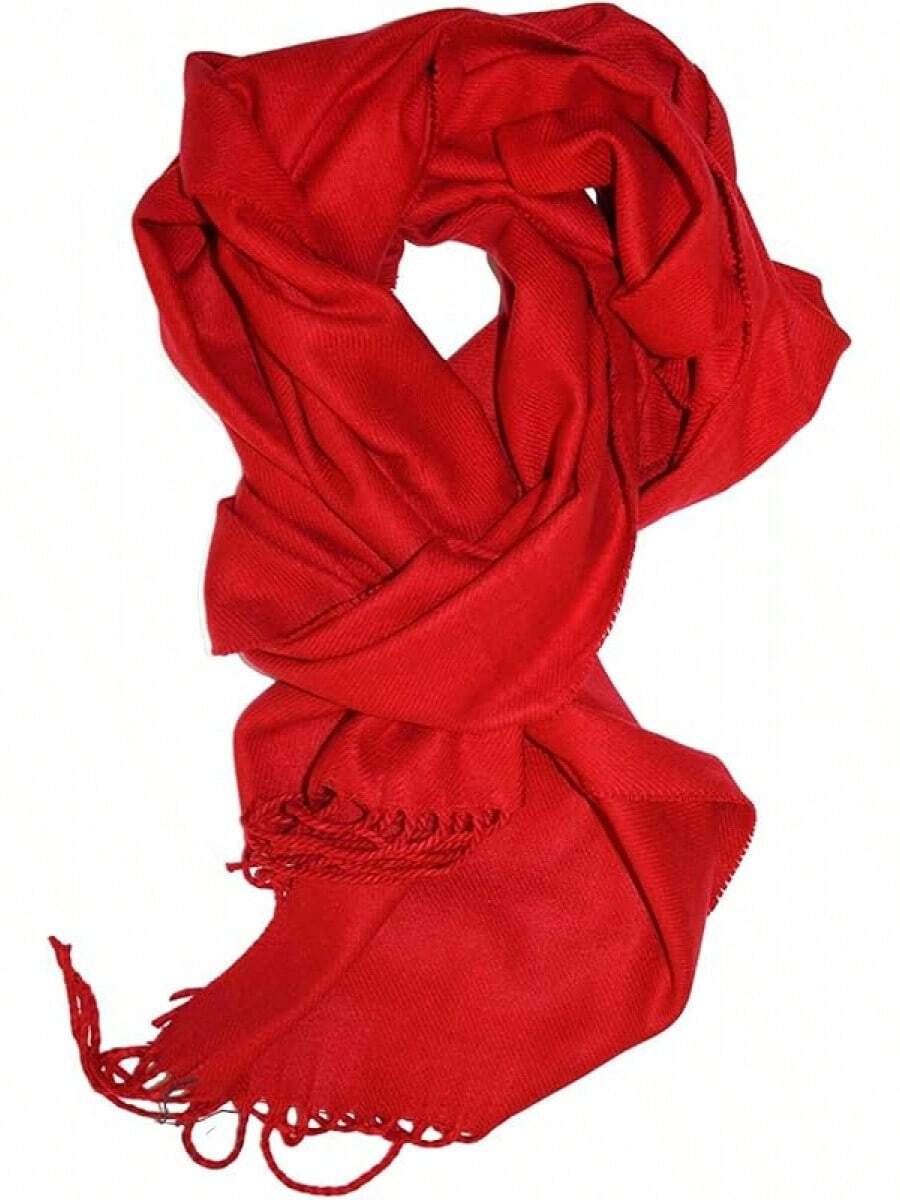 Soft Luxurious Classic Cashmere Feel Winter Scarf With Box, Cozy Warm Scarf - 紅色禮物 - 查看 1