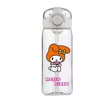 Sanrio Cana de apă Kuromi, cană pentru câini Cinnamoroll, cană transparentă din plastic pentru vară cu pai, produs din desene animate Sanrio Anime