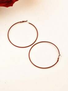 1pair Minimalist Style Multiple Thin Hoops Earrings, Daily Wear For Women - Vàng - Xem 8