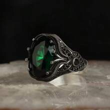 1 anel de liga vintage masculino com zircônia incrustada, adequado para o Dia dos Namorados, férias, deslocamento, namoro, festa, casamento, noivado, presente para esposa, namorada, mãe, aniversário, ano novo, todas as estações