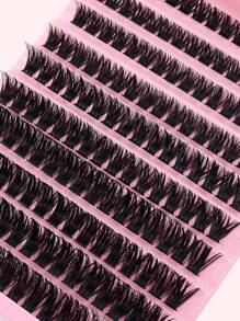 160 Racimos / 800 Racimos de Pestañas Postizas, 100D, D-Curl, Longitud Mixta de 8-16mm, Naturales y Esponjosas, Ligeras de 0.07mm y Reutilizables, Adecuadas para Vacaciones y Fiestas.