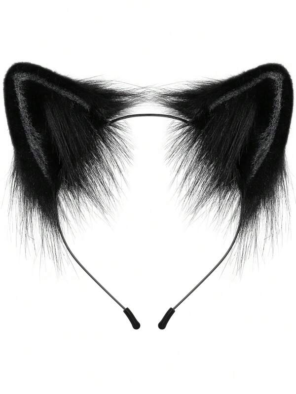 Diadema con orejas de gato esponjosas y adorables, accesorios de disfraz para uso diario, fiestas y Halloween