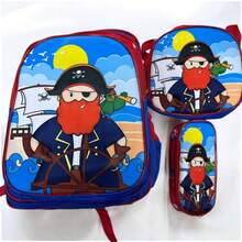 Mochila escolar 3D Infantil 3 en 1 SIN LUZ ,Una mochila 16 pulgadas,una lonchera termica y una lapicera.Divertidos Estampados,multicompartimiento,Aleatorio - Niño pequeño al azar - Ver 3