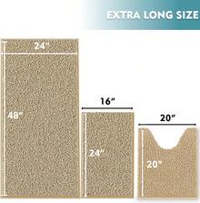 Upgrade Extra Large Bathroom Rugs Set 3 Pieces Thick Absorbent Chenille Bath Mat,Ultra Soft Bathroom Mats,Non Slip Bathroom Floor Mats,Washable Toilet Rug For Bathroom, Bedroom, Kitchen,Beige - Beige - View 2
