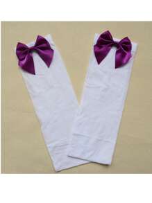 1 par de meias sensuais com laço na coxa, meias pretas e brancas com decoração de laço, meias versáteis da moda para mulheres, adequadas para decorações de festa de Natal, apresentações de palco, cosplay, eventos e festas