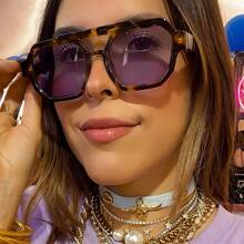 1 Stück neue stilvolle quadratische Leoparden-Muster Unisex Vintage personalisierte Mode Brille, geeignet für Sommertreffen, Partys, Geburtstage, Fashionistas, zeitlos