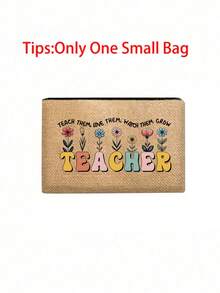 Sự sáng tạo được thể hiện qua những dòng chữ "Thầy cô", họa tiết hoa, hoạt hình và chữ cái in trên túi xách vải lanh, túi đựng mỹ phẩm có khóa kéo, túi đựng đồ vệ sinh cá nhân di động, túi trang điểm, túi xách tay dung tích lớn, túi to, túi mua sắm màu đen, ví đựng tiền xu, quà tặng tri ân thầy cô và túi xách vải lanh dung tích lớn dành cho nữ. Thích hợp cho du lịch, mua sắm, hoạt động biển và chuẩn bị cho năm học mới. - Nhiều màu - Xem 13
