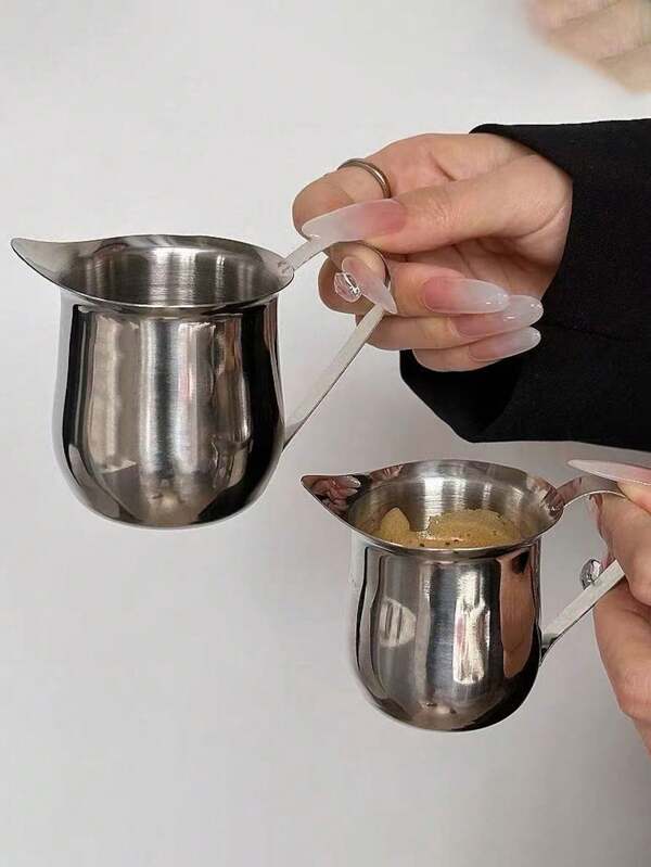 1pc Stainless Steel Mini Milk Frothing Pitcher, Espresso Drink Cup, Dosing Cup, Latte Art Cup