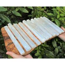 5 varitas de selenita, GRANDES de 8" de de selenita natural en bruto, para Reiki, Chakras - 1 - Ver 10